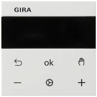 Gira Raumtemperaturregler System 3000 BT 539403 | System 55 | Bluetooth | kapazitive Bedienung | Thermoplast | reinweiß