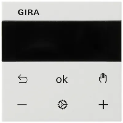 GIRA Raumtemperaturregler System 3000 BT 539427 | Bluetooth steuerbar | System 55 | kapazitiver Sensor | reinweiß