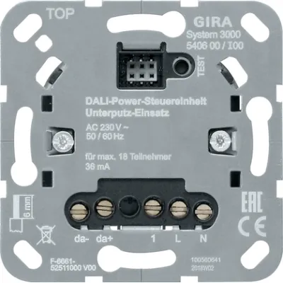 GIRA DALI-Power-Steuereinheit System 3000 540600 | Unterputz-Einsatz | Nebenstelle | universal | DALI Tunable White