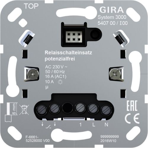 Bild: Gira 540700 Relaisschalteinsatz potenzialfrei System 3000