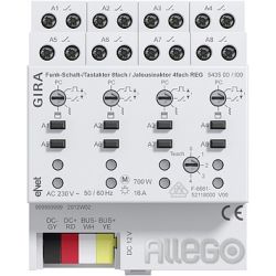 Gira 543500 Funk Schalt Jalousieaktor REG 8f 4f eNet