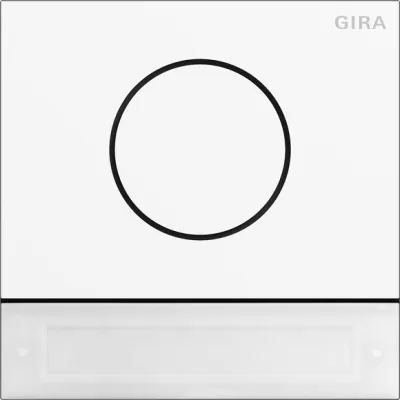 GIRA Türstationsmodul 5569902 | System 106 | Bus-System | 1 Klingeltaste | Echtmetall | kompakt | verkehrsweiß lackiert