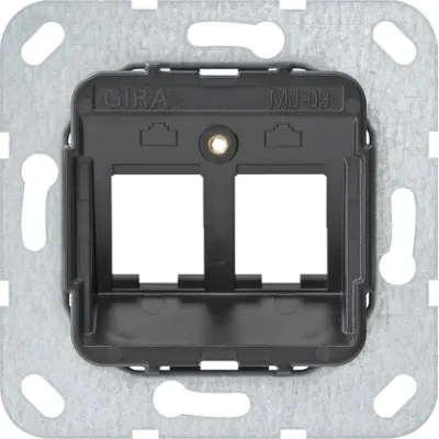 Gira Tragring Modular Jack 2-fach 560900 | Kommunikationstechnik | Unterputz | Schraubbefestigung | IP20