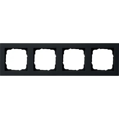 Gira Abdeckrahmen 021409 | E2 Serie | 4-fach | Unterputz geeignet | Thermoplast | bruchsicher | matt | schwarz