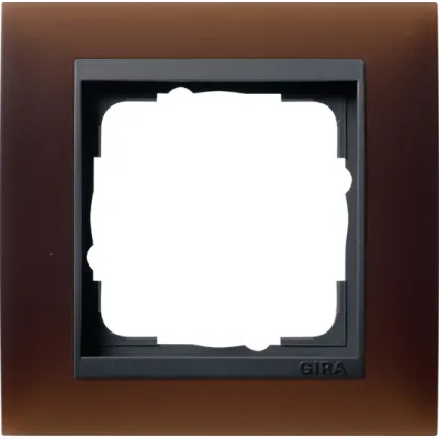 GIRA Abdeckrahmen 1-fach 021113 | Event Opak | Kunststoff | bruchsicher | Unterputz | dunkelbraun
