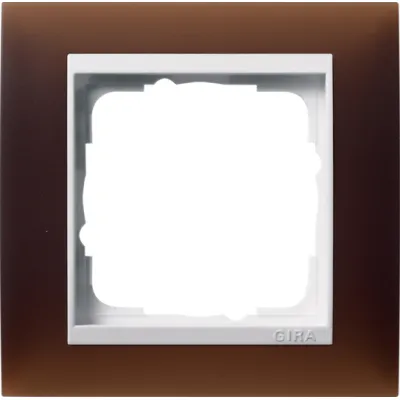 GIRA Abdeckrahmen 1-fach Event 0211331 | Unterputz | bruchsicher | Kunststoff | reinweiß glänzend | opak dunkelbraun