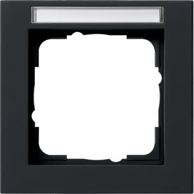 GIRA Abdeckrahmen E2 109109 | 1-fach | Beschriftungsfeld | Kunststoff | matt | bruchsicher | schwarz