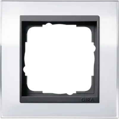 GIRA Abdeckrahmen 1fach 0211728 | Event Klar | für anthrazitfarbene Zentraleinsätze | bruchsicher | Kunststoff | weiß