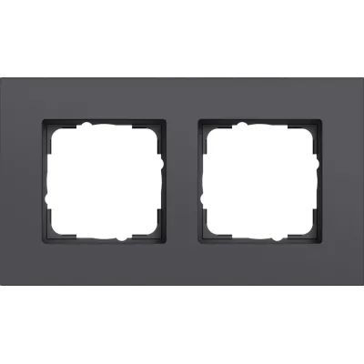 GIRA Abdeckrahmen 2-fach 0212408 | Esprit Serie | Aluminium matt | anthrazit RAL 7016 | IP20 | horizontal & vertikal