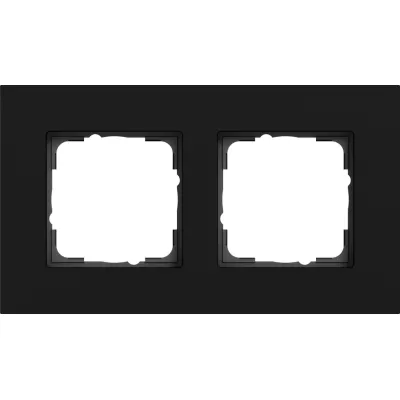 GIRA Abdeckrahmen 2-fach 0212409 | Esprit Serie | Aluminium Schwarz matt lackiert | Metall | Unterputzmontage | IP20
