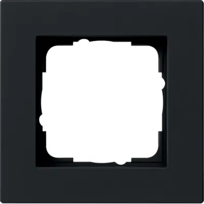 GIRA Abdeckrahmen E2 1-fach 0211095 | flacher Einbau | Kunststoff | matt | halogenfrei | Unterputz | schwarz