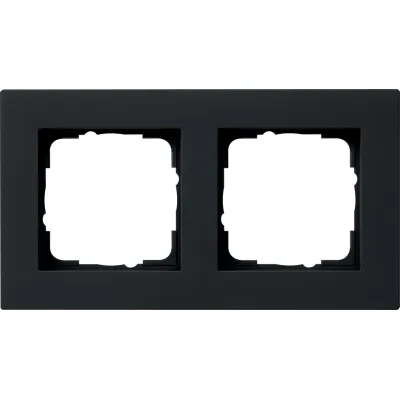 GIRA Abdeckrahmen E2 2-fach flach 0212095 | Unterputz-Montage | Kunststoff Thermoplast | matt | Schwarz