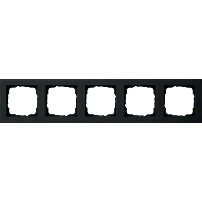 Gira Abdeckrahmen 021509 E2 | 5-fach | schwarz matt | bruchsicher | Thermoplast | Unterputz geeignet | IP20