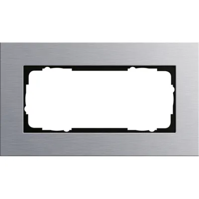 GIRA Abdeckrahmen 100217 | 2-fach Esprit ohne Mittelsteg | Aluminium eloxiert | horizontal & vertikal | Unterputz | IP20