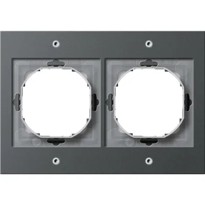 Gira Abdeckrahmen 2fach 021267 TX_44 | Unterputzrahmen IP44 | bruchsicher | Dichtungsflansch | Kunststoff anthrazit