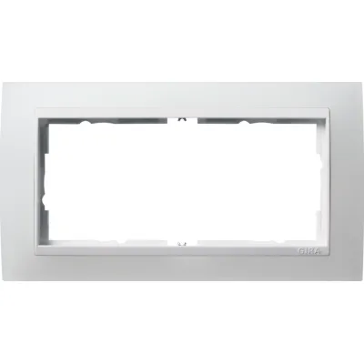 GIRA Abdeckrahmen 2fach 1002334 | Event Opak | ohne Mittelsteg | glänzend | Kunststoff | bruchsicher | reinweiß