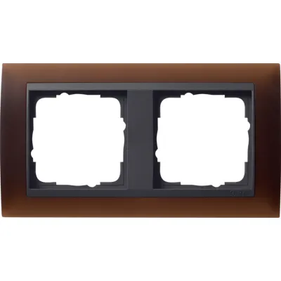 Gira Abdeckrahmen 2-fach 021213 | Unterputzrahmen | bruchsicher | Thermoplast | horizontal/vertikal | Opak dunkelbraun
