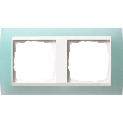 Gira Abdeckrahmen 2-fach 0212395 | Unterputz-Rahmen | Event Opak Mint | Kunststoff | bruchsicher | glänzend | reinweiß