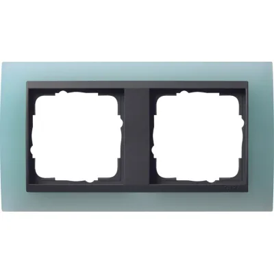 Gira Abdeckrahmen 2-fach 021285 | Event Serie | bruchsicher | Kunststoff Thermoplast | für Unterputzmontage | opak mint