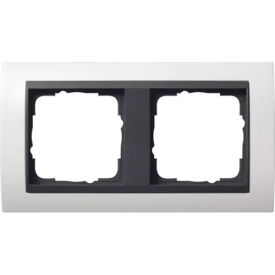 GIRA Abdeckrahmen 2-fach Event 021207 | Unterputz-Rahmen | bruchsicher | Kunststoff | reinweiß matt | anthrazit