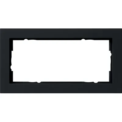 GIRA Abdeckrahmen 100209 E2 2-fach ohne Mittelsteg | Unterputz | bruchsicher | halogenfrei | matt | schwarz