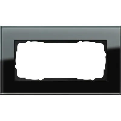 Gira Abdeckrahmen 2-fach Esprit Glas schwarz 100205 | ohne Mittelsteg | Unterputz | horizontal & vertikal | IP20