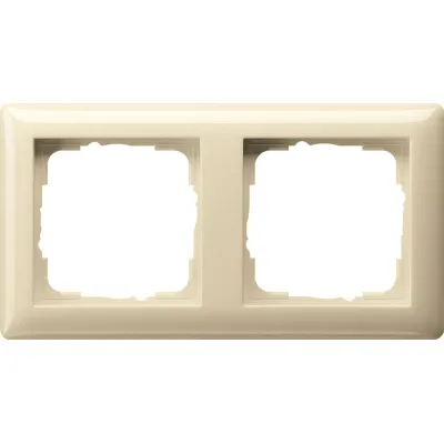 Gira Abdeckrahmen 2-fach 021201 | Standard 55 | bruchsicher | waagerecht & senkrecht | glänzend | Kunststoff | cremeweiß