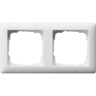 Gira Abdeckrahmen 2-fach 021204 Standard 55 | bruchsicher | Unterputz geeignet | Thermoplast | IP21 | reinweiß matt