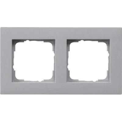 GIRA Abdeckrahmen 2-fach E2 | 0212255 | flacher Einbau | Aluminium | Kunststoff Thermoplast | Unterputz | bruchsicher