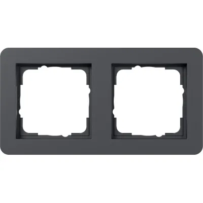 GIRA Abdeckrahmen 2-fach 0212152 | E1 Serie | bruchsicher | Unterputzmontage | Kunststoff Thermoplast | anthrazit