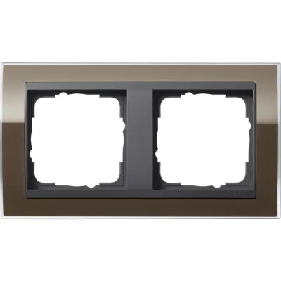 GIRA Abdeckrahmen 2-fach 0212768 | Event Klar | bruchsicher | Kunststoff | Montage horizontal & vertikal | braun