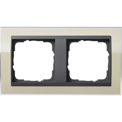 GIRA Abdeckrahmen 2-fach 0212778 | Event Klar | bruchsicher | Zwischenrahmen Anthrazit | Kunststoff | sand