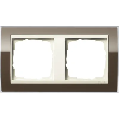 Gira Abdeckrahmen 2-fach 0212761 | Event Klar | Kunststoff | bruchsicher | für Unterputz-Installation | braun