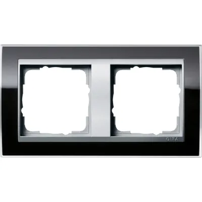 GIRA Abdeckrahmen 2-fach 0212736 | Event Klar | bruchsicher | Kunststoff | waagerecht & senkrecht | Alu Zwischenrahmen