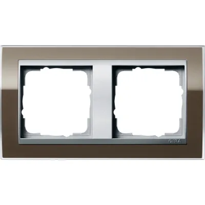 GIRA Abdeckrahmen 2fach 0212766 | Event Klar | bruchsicher | Zwischenrahmen Alu | Kunststoff | waagerecht & senkrecht