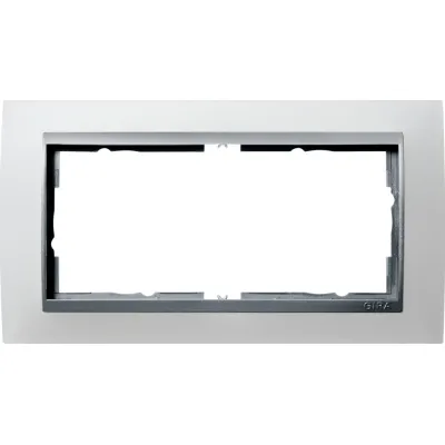 Gira Abdeckrahmen 2fach ohne Mittelsteg 100250 Aluminium Event Opak weiß Gira Ab