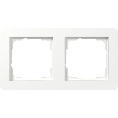 GIRA Abdeckrahmen 2fach E1 0212151 | Unterputz Rahmen | Kunststoff Thermoplast | matt | reinweiß seidenmatt | RAL 9010