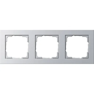 Gira Abdeckrahmen 3-fach E2 021325 | System 55 | bruchsicher | Kunststoff | Aluminium-Optik | horizontal & vertikal