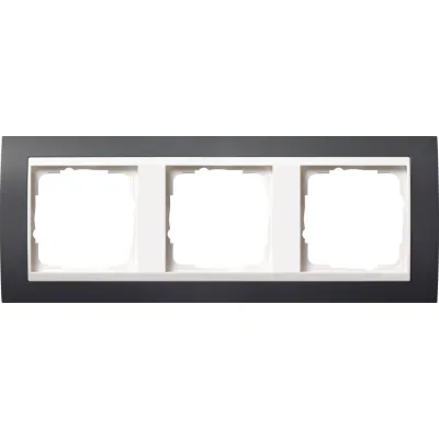 Gira Abdeckrahmen 3-fach 0213328 | Event | Kunststoff | bruchsicher | Zwischenrahmen reinweiß glänzend | anthrazit