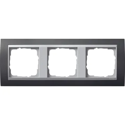 Gira Abdeckrahmen 3-fach 021381 | Event Serie | Unterputz | bruchsicher | Thermoplast | anthrazit/alufarben