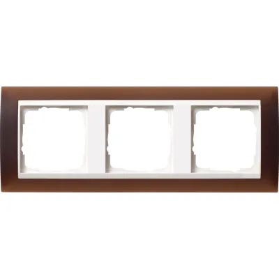 Gira Abdeckrahmen 3-fach 0213331 | Event Opak | Reinweiß glänzend | Kunststoff | bruchsicher | dunkelbraun