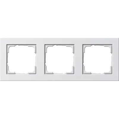 GIRA Abdeckrahmen 3-fach E2 021322 | Rahmen für Schalter & Steckdosen | Kunststoff Thermoplast | Reinweiß matt