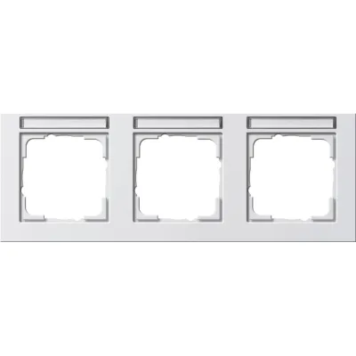Gira Abdeckrahmen 3-fach E2 109329 | mit Beschriftungsfeld | bruchsicher | Kunststoff | reinweiß glänzend | RAL 9010