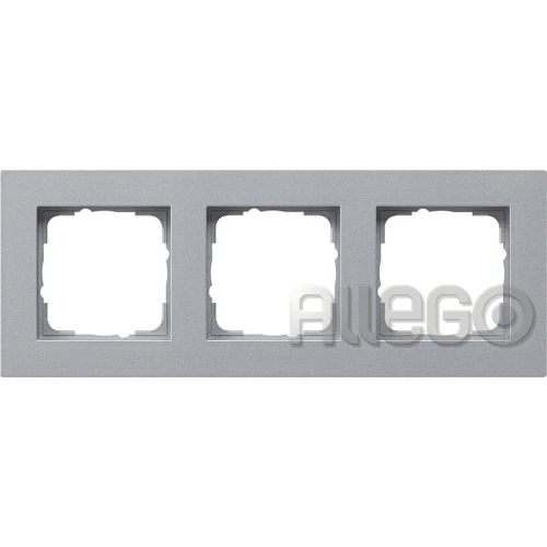 Bild: Gira Abdeckrahmen 3fach 0213255 flach E2 F Alu Gira Abdeckrahmen 3fach 0213255 f