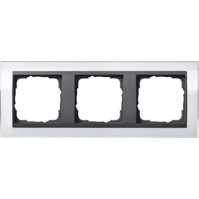 Gira Abdeckrahmen 3-fach 0213728 | Event Klar | für anthrazitfarbene Zentraleinsätze | bruchsicher | Kunststoff | weiß