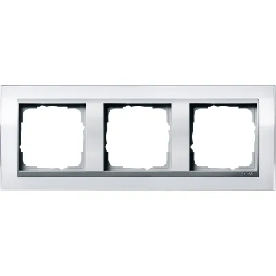 Gira Abdeckrahmen 3-fach 0213726 | Rahmen für Schalter | bruchsicher | Kunststoff | Unterputz | Event Klar weiß