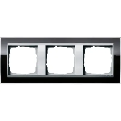 GIRA Abdeckrahmen 3-fach 0213736 | Event Klar | waagerecht & senkrecht | bruchsicher | Kunststoff | schwarz