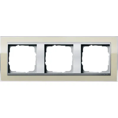 GIRA Abdeckrahmen 3-fach 0213776 | Event Klar Sand | für Alu-Zentraleinsätze | bruchsicher | Kunststoff | IP20