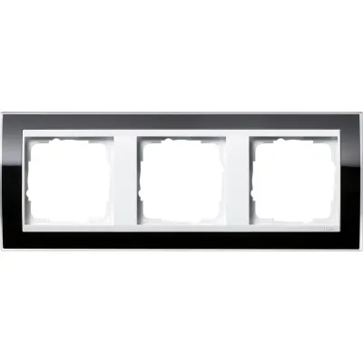 Gira Abdeckrahmen 3-fach 0213733 | Event Klar | schwarz | Zwischenrahmen reinweiß glänzend | bruchsicher | IP20