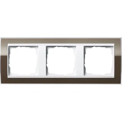 Gira Abdeckrahmen 3-fach 0213763 | Event Klar | Zwischenrahmen reinweiß glänzend | Kunststoff | bruchsicher | braun